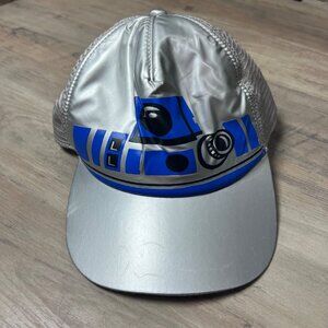 Star Wars R2-D2 Silver & Blue Mesh Snapback Hat For Adults